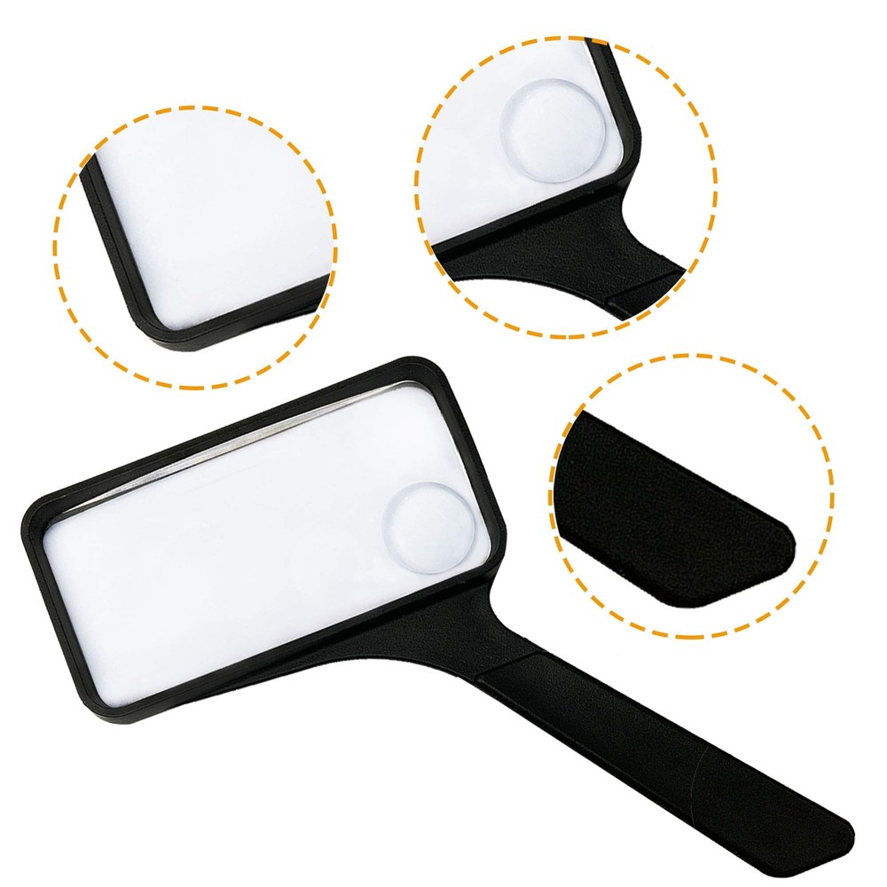 Rectangular Handheld Magnifying Glass for Reading Hobbies Repair Observation