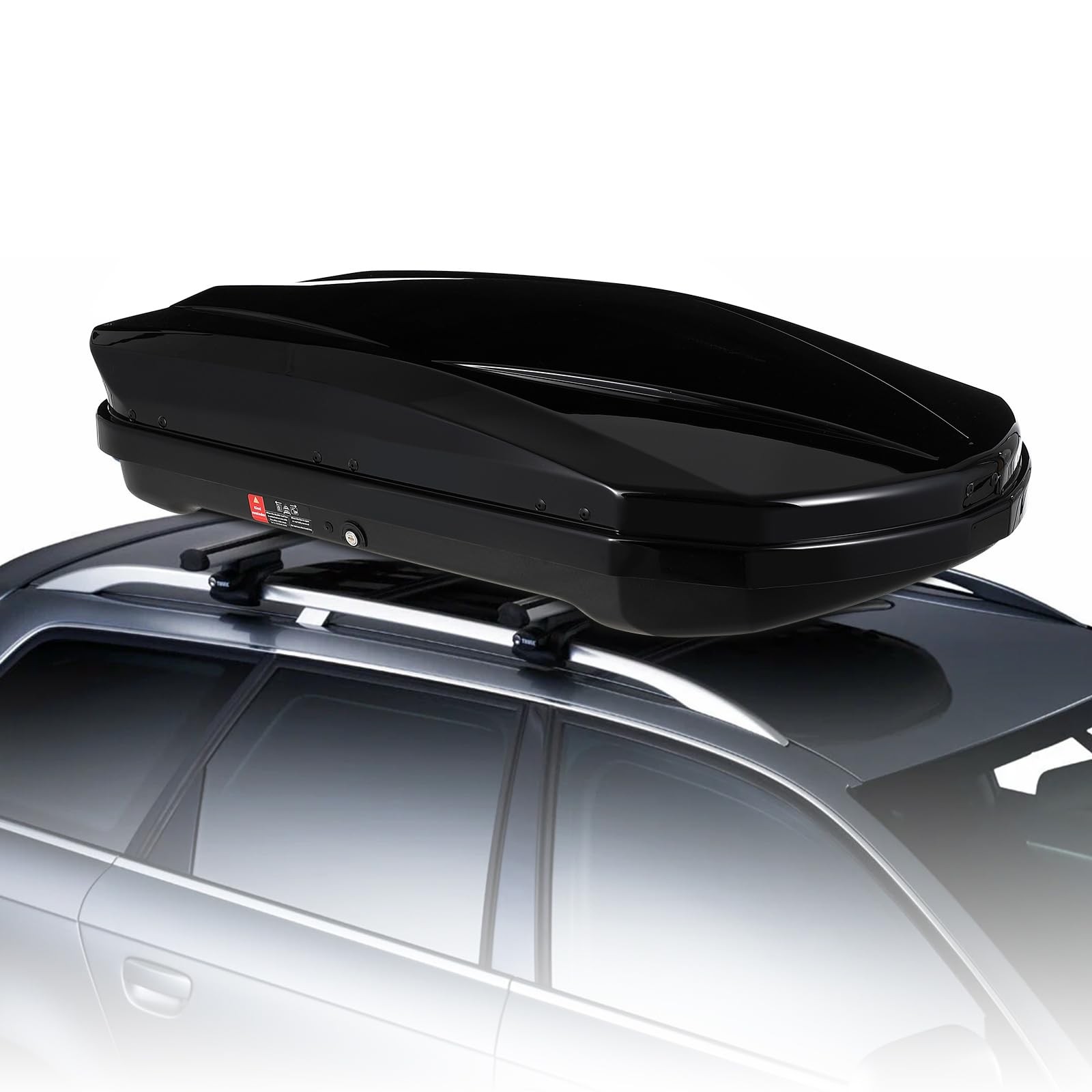 Hard Shell Roof Top Cargo Carrier, 12.4 Cu.Ft Waterproof Car Roof Storage Box