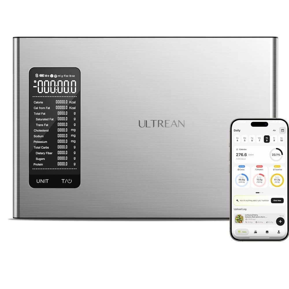 AI-Powered Smart Kitchen Scale - 22lb Capacity for Macro Tracking & Weight Loss