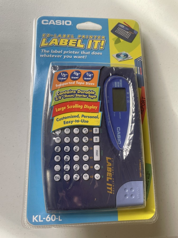 Casio Label It! KL-60-L EZ Label Printer New Sealed In Box Retro Electronics