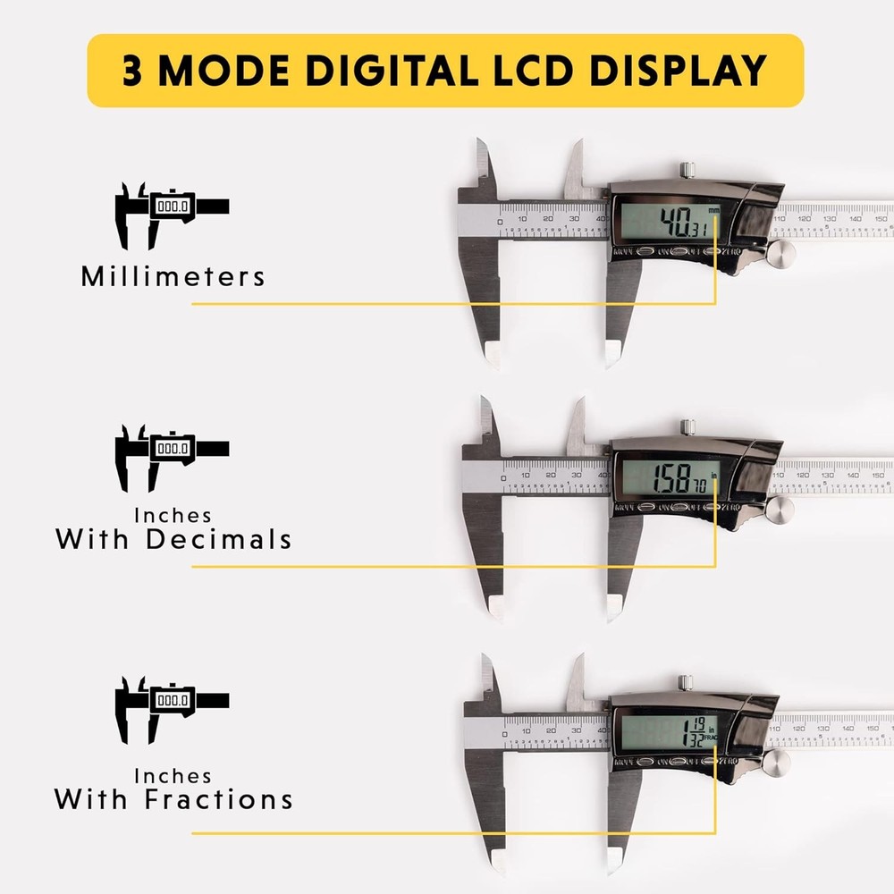 General Tools Digital Caliper 14712 - 12 Caliper Measuring Tool - Stainless S...