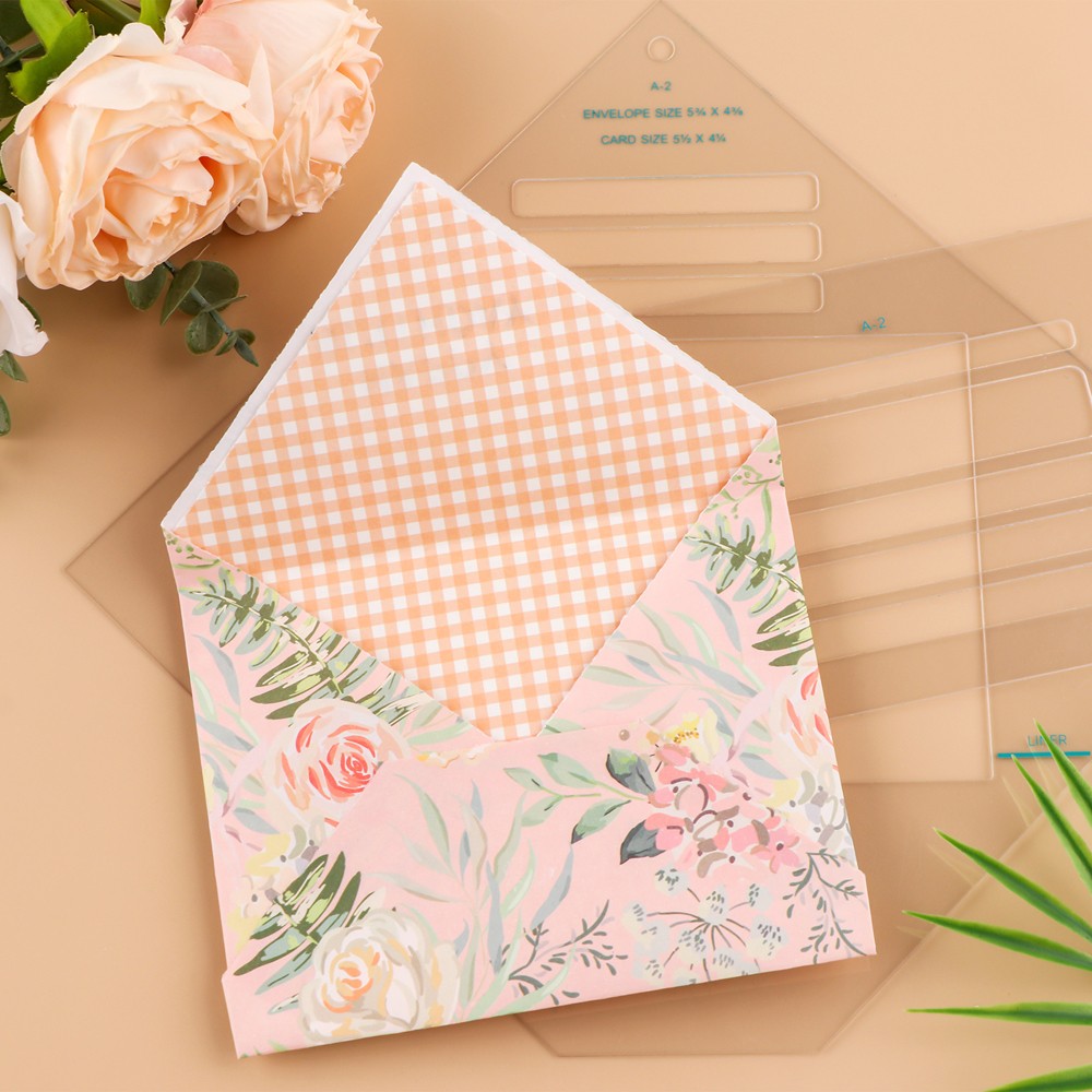 17pcs/Set Envelope Tear Templates Envelope Maker Guide DIY Scrapbooking Tool Kit