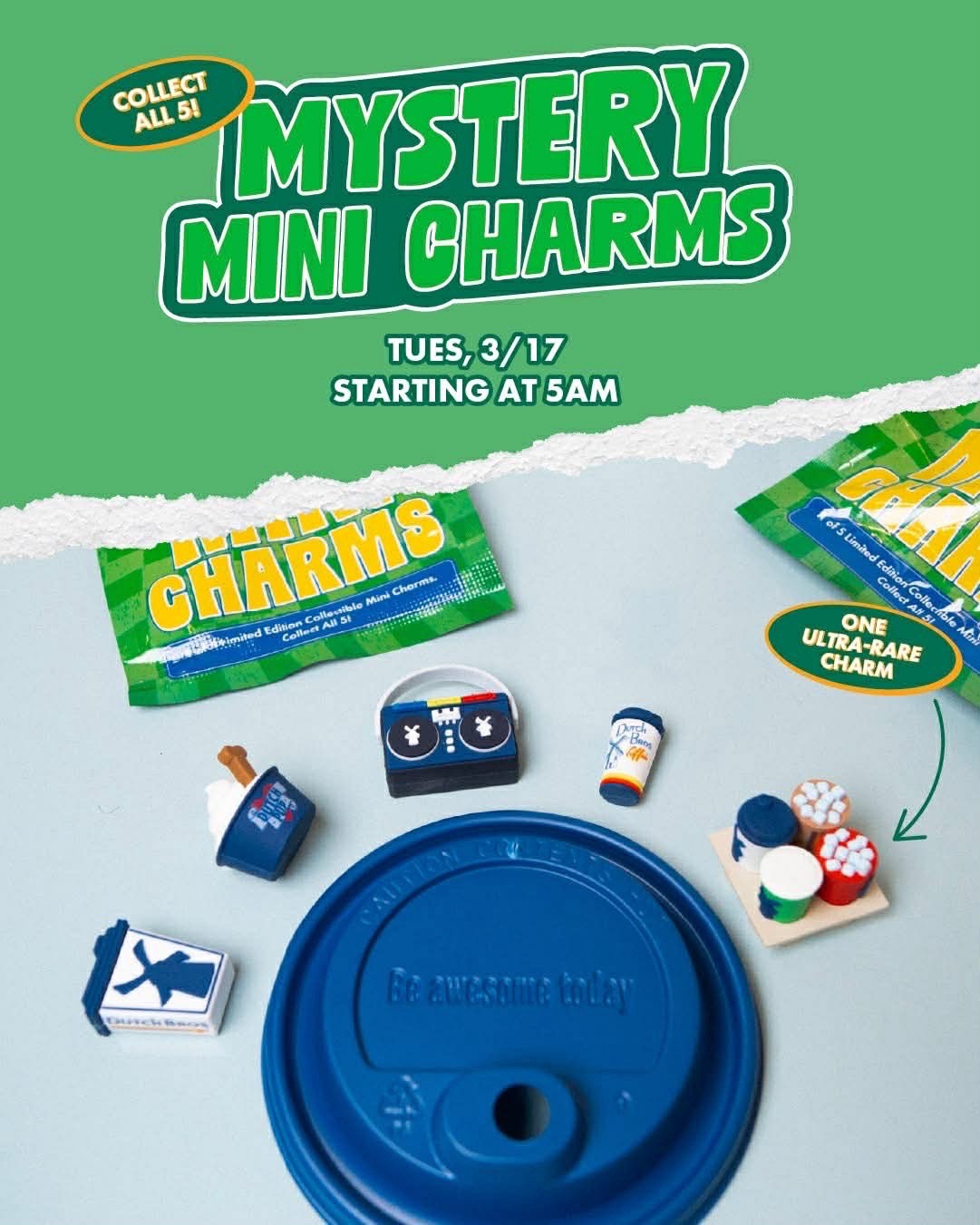 Dutch Bros March 17 2026 Charm Drop Set Of 4 Missing Rare Charm