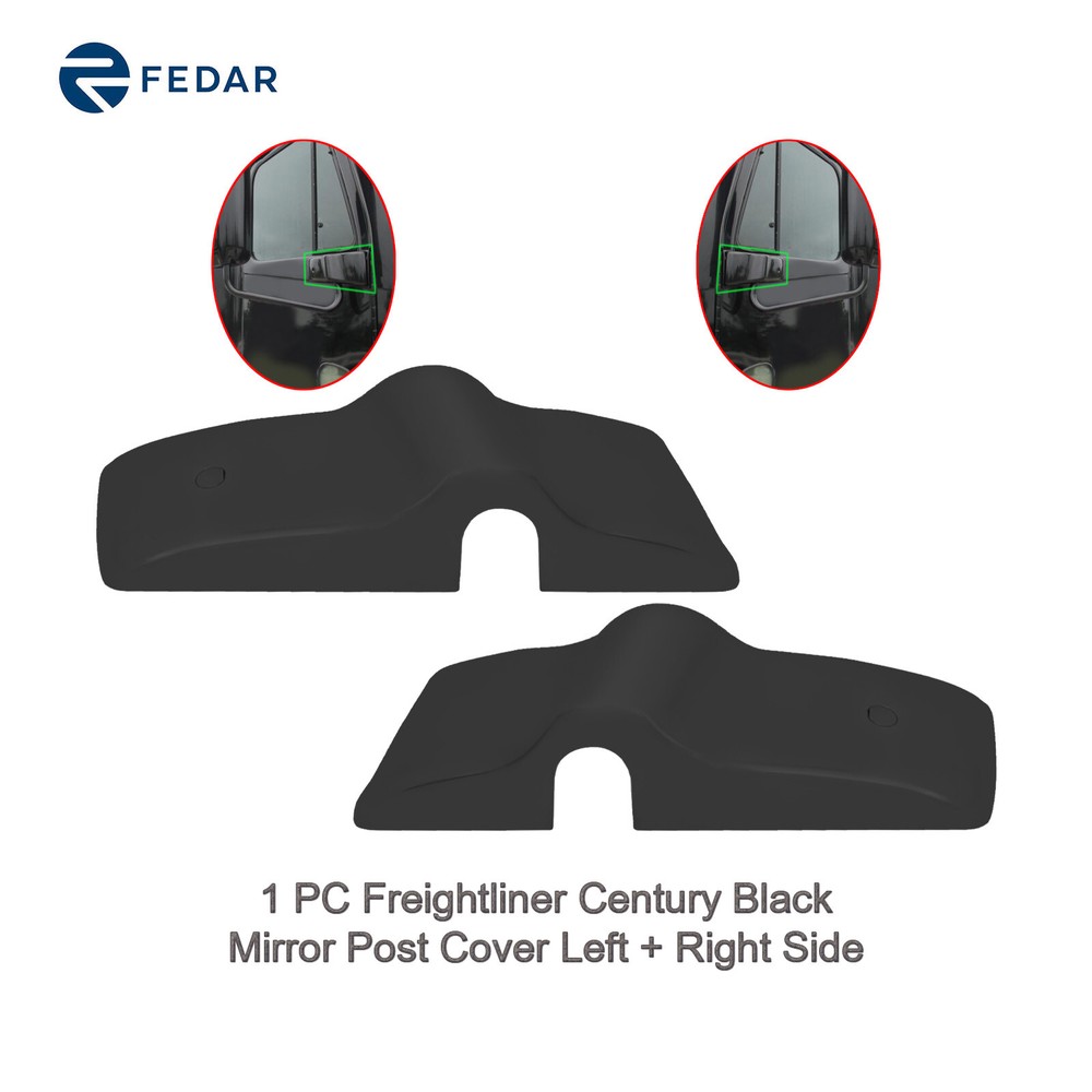 Mirror Post Cover Black for Freightliner Century Pair
