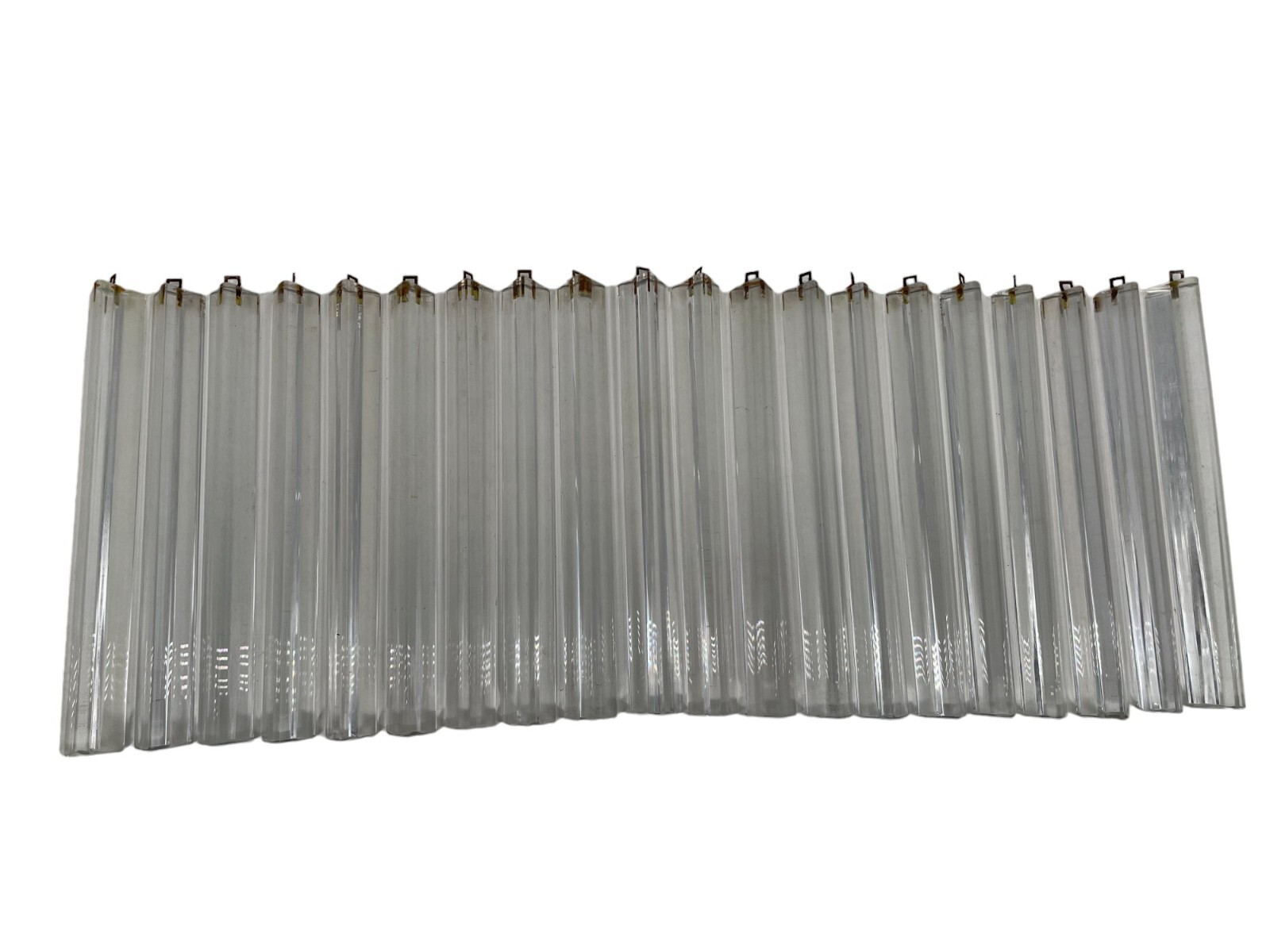 Lot Of 20 Glass Tri Lobe Rods Part Replacement For Chandeliers 11” Long