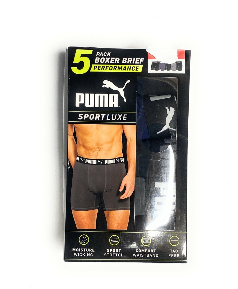 Puma Men's Performance Boxer Briefs, Pack 5
