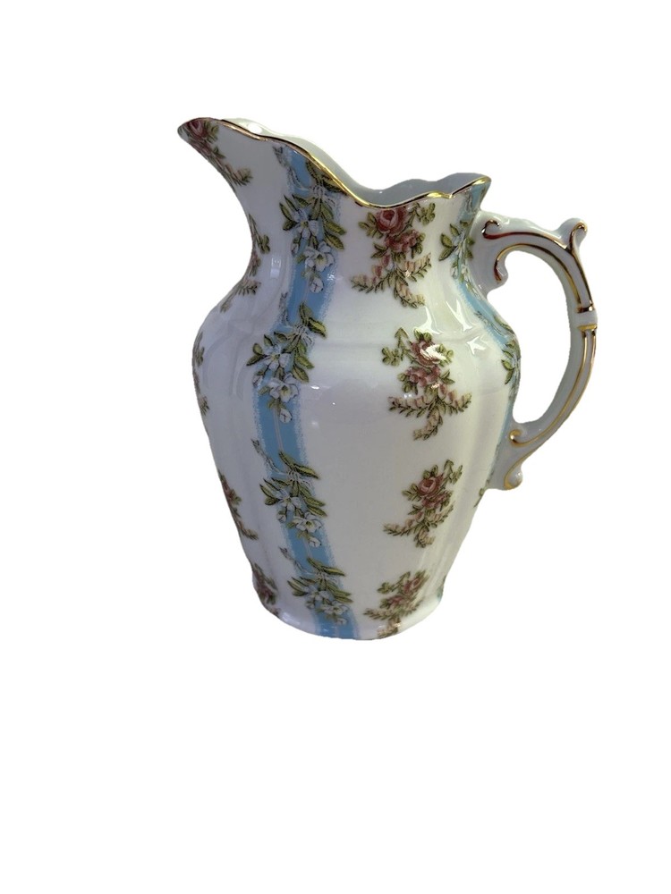 Historic Couture Mount Vernon Pitcher  Gold Gilded Edging
