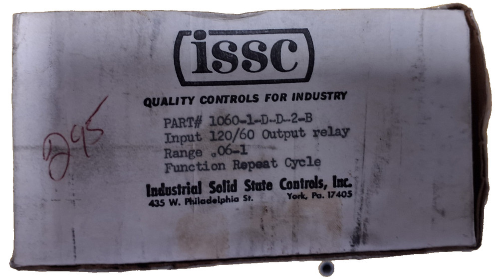 Industrial Solid State Controls 1060-1DD2B Unused