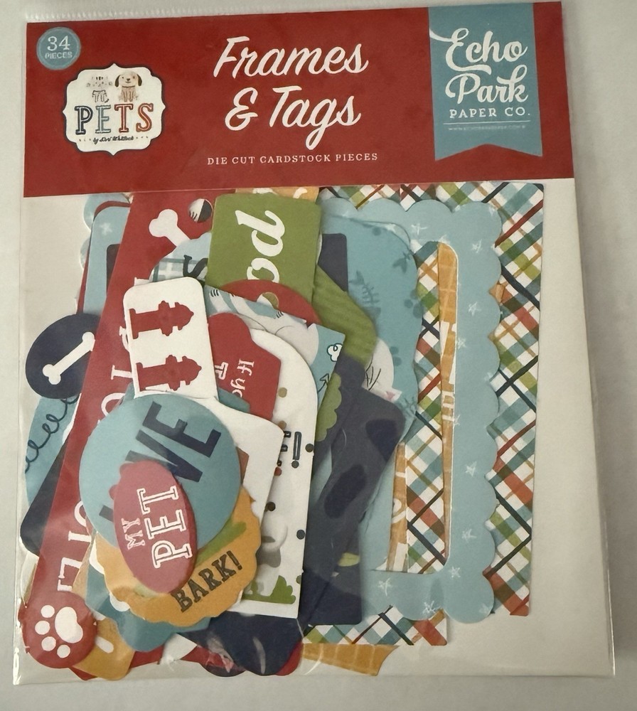 Echo Park Paper PETS by Lori Whitlock Frames and Tags Set~NICE~Quick Ship!