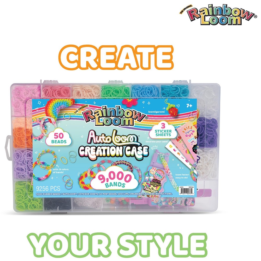 Rainbow Loom: 9,000 Bands AutoLoom Creation Case with 50 Beads medium, multi