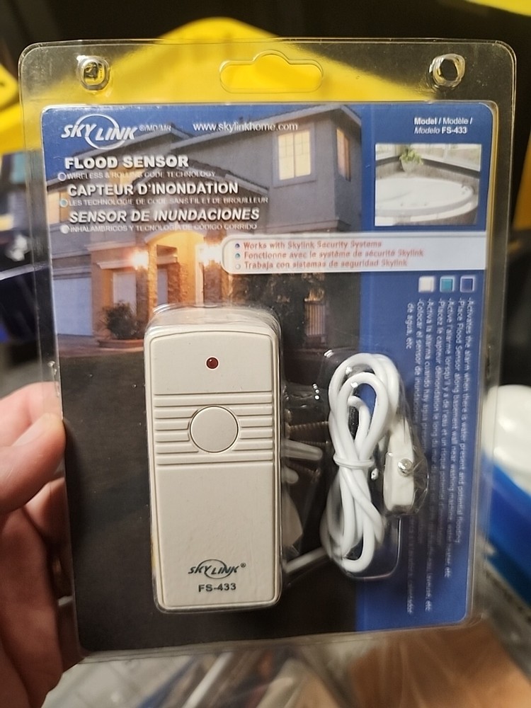 Skylink Flood Sensor - Works w/ Wireless Security System (FS-433W) NEW