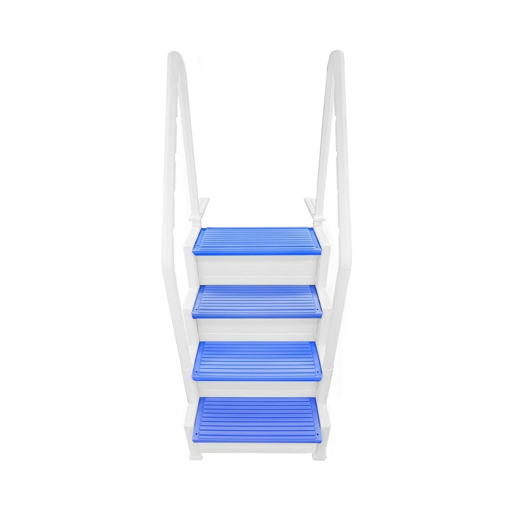 Aqua Select Everest in Pool Steps | White with Blue Steps | for Above Ground ...