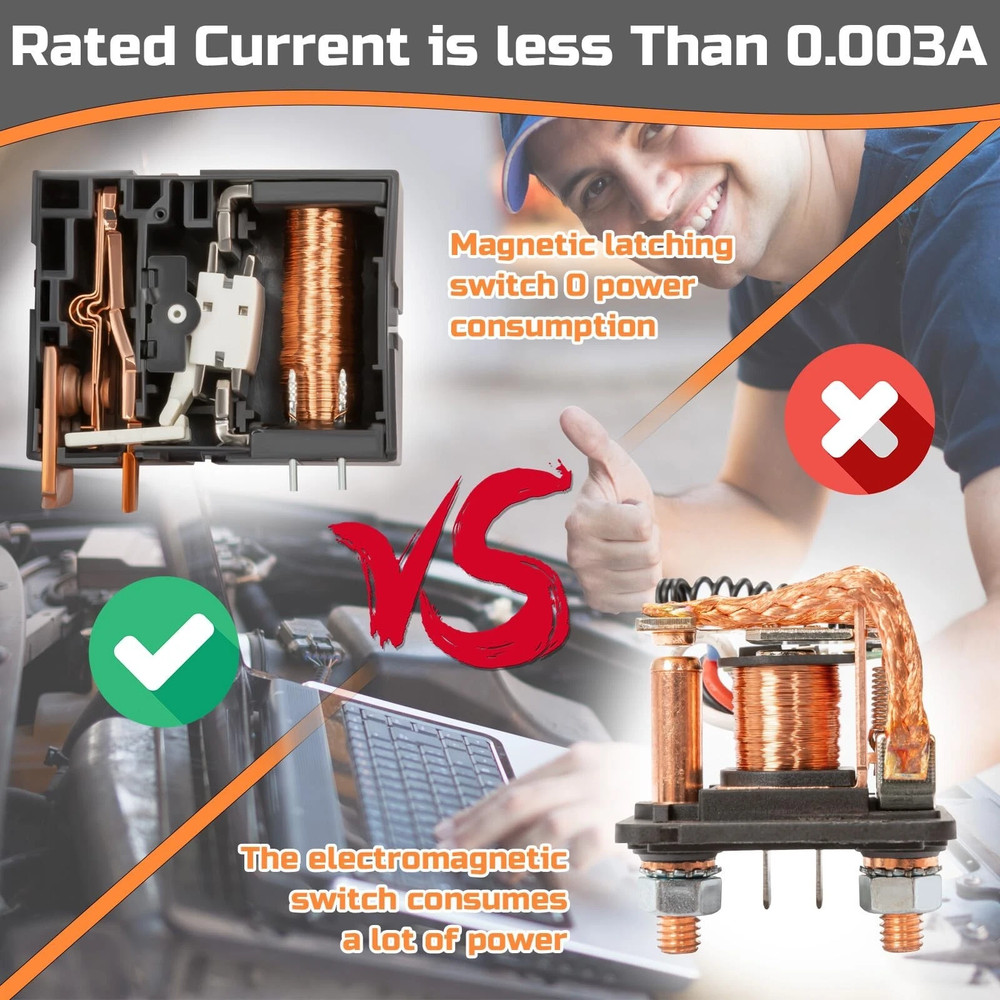 Remote Battery Disconnect Switch 12V/24V 240A Upgrade Smart Voltage Kill Switch