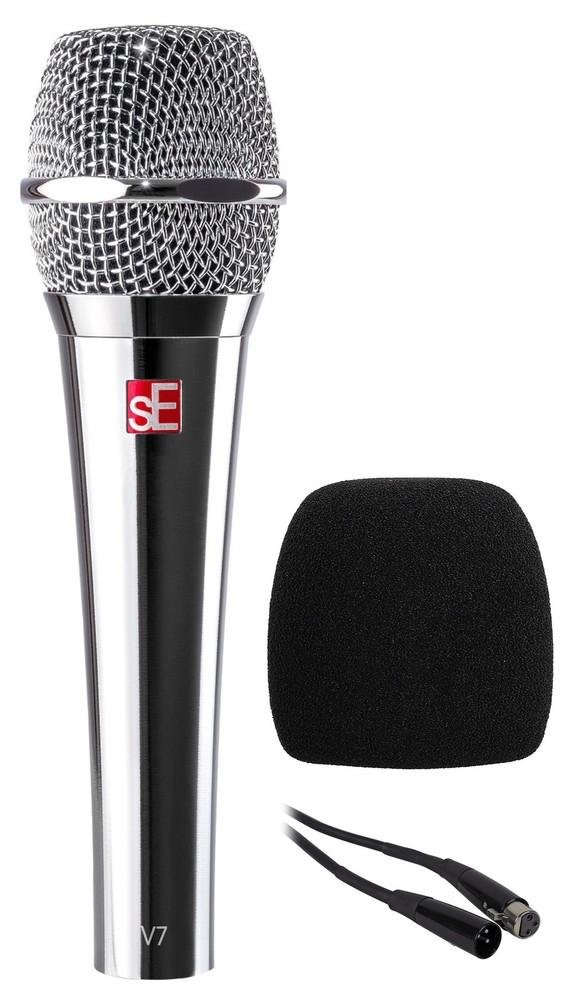 Se Electronics V7 CHROME Dynamic Microphone Handheld Mic+External Windscreen