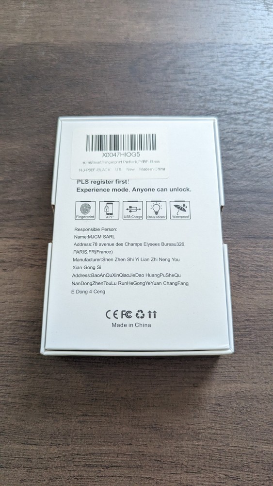 Smart Padlock Fingerprint/App Control eLinkSmart P6BF (Black)