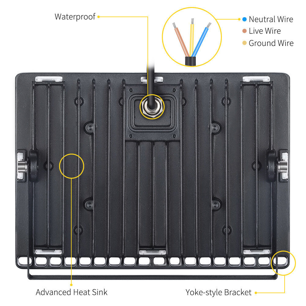 4X 100W LED Flood Light OutSideWork Light 3000K White Light Security Spotlight