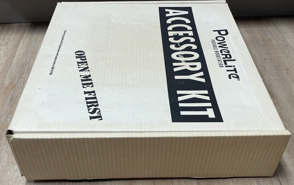 Nice Vintage BOX POWERLITE 50 Portable Workstation Accessory Kit Box W Insert