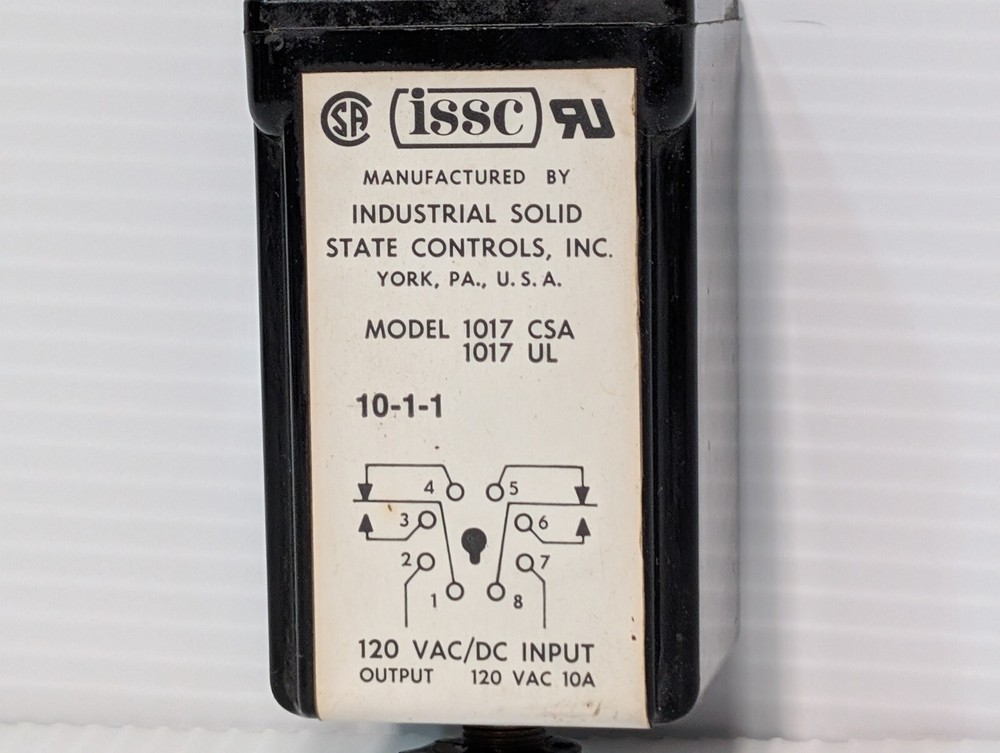 Industrial Solid State Controls 1017-CSA, 1017-UL, .06 to 10 Second Relay Timer