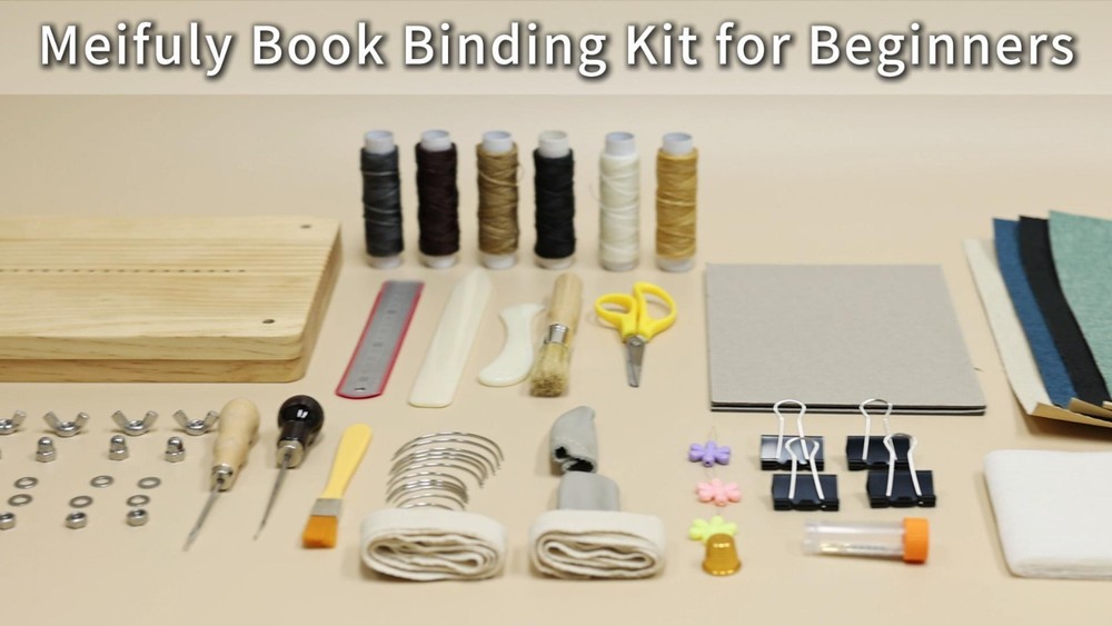 Complete Book Binding Kit 52 Pcs - DIY Bookmaking Tools, BookPress, Bone Folder