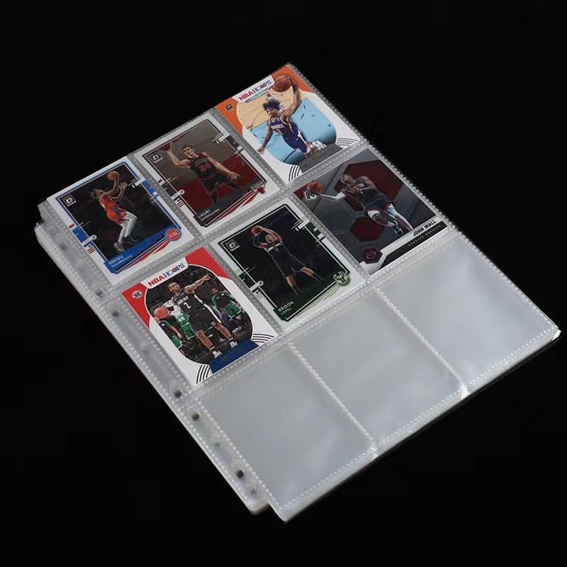 900 Pockets Binder Sheets, Top Loading Trading Card Pages for 3 Ring Bin