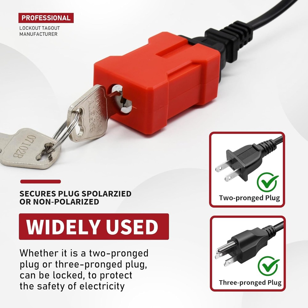 4 PCS Plug Locks Electrical Cord Plug Lockout Device 2 Pack Locking Safety Lock