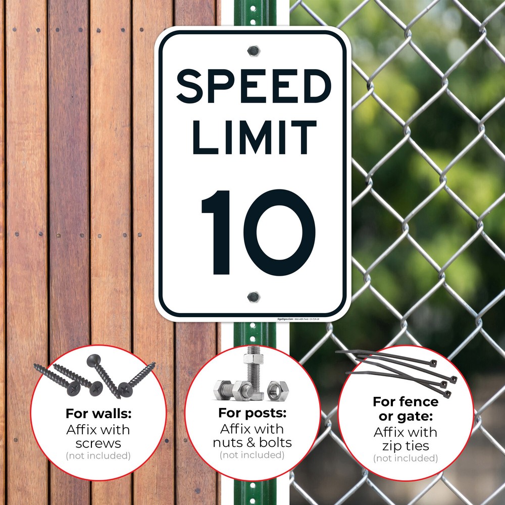 Speed Limit 10 MPH Sign,