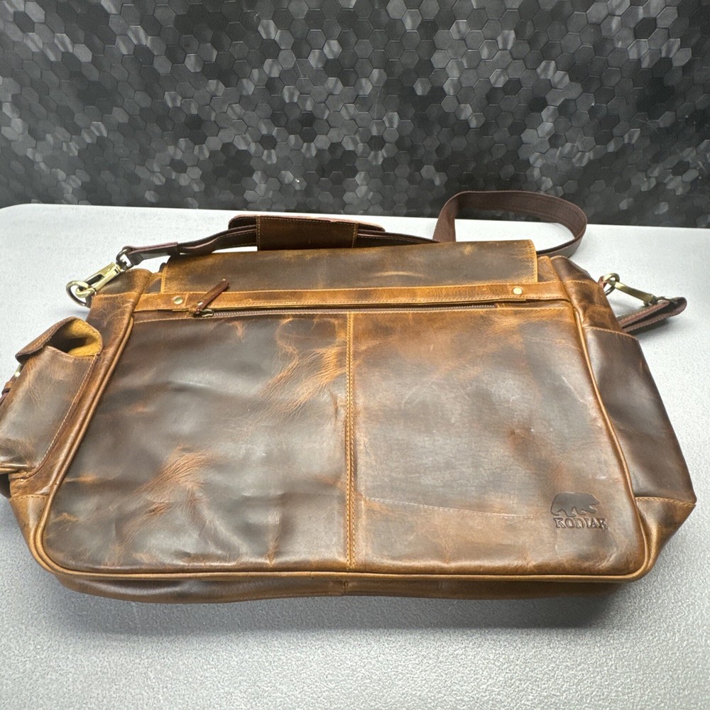 Kodiak Leather laptop Bag Brown