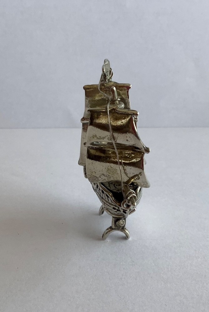 VINTAGE CONTINENTAL SOLID SILVER MINIATURE GALLON SHIP PINTA