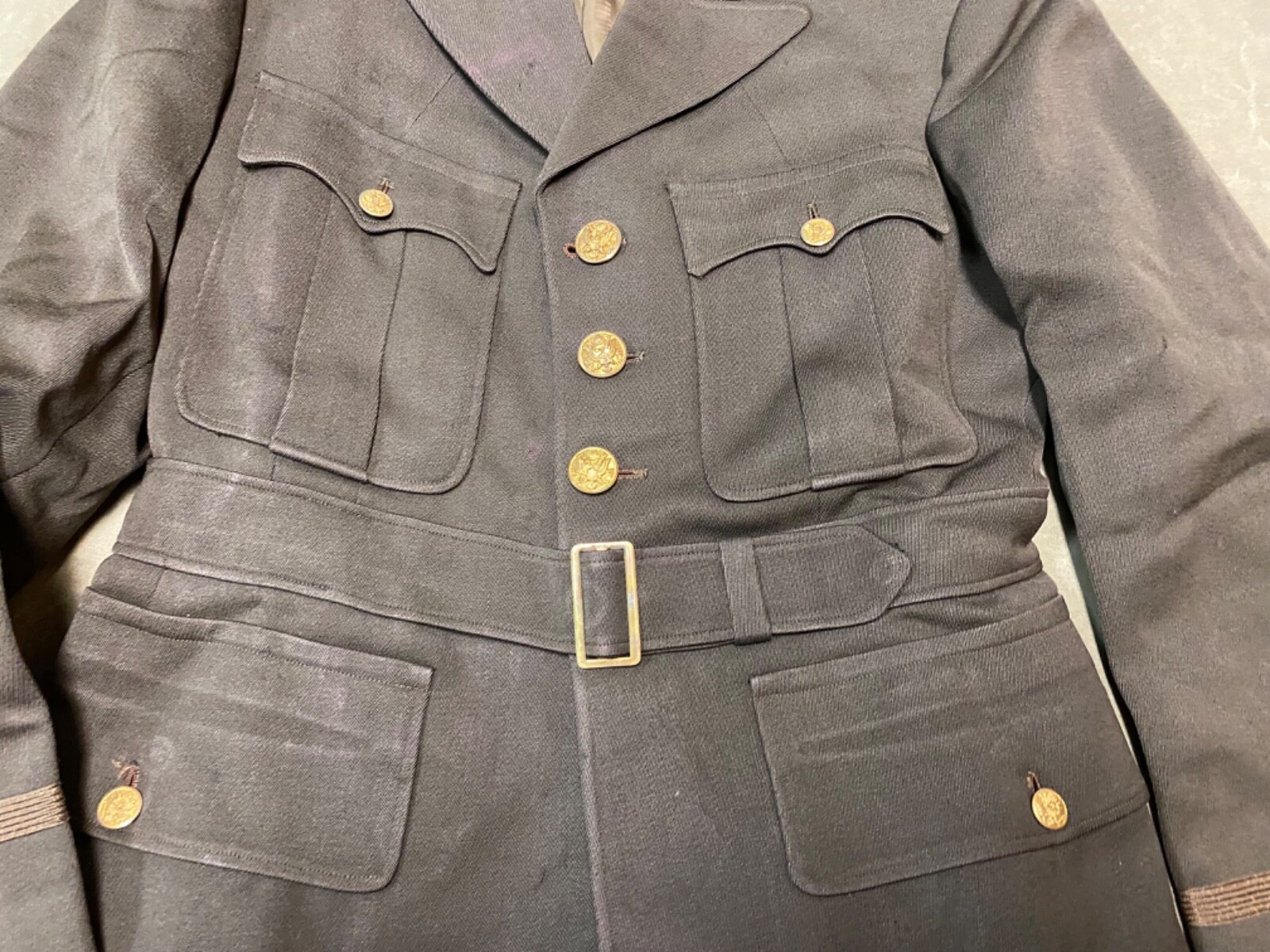 ORIGINAL WWII US ARMY OFFICER CLASS A DRESS JACKET- SMALL 38R