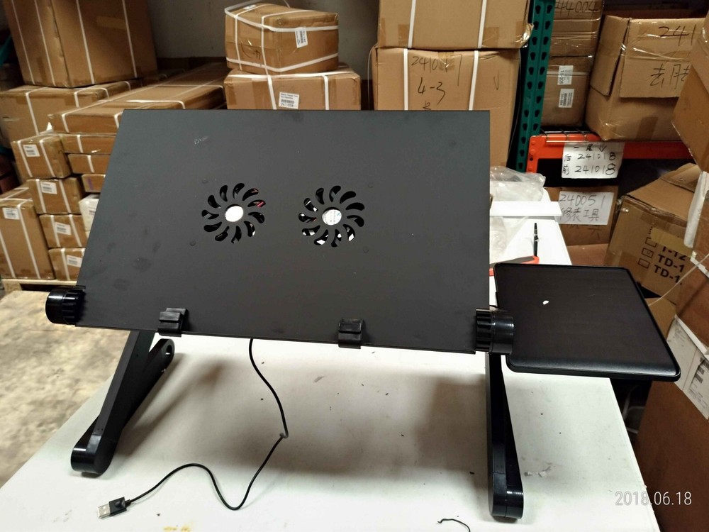 Adjustable Laptop Table Stand Lazy Foldable Computer Desk with Cooling Fan