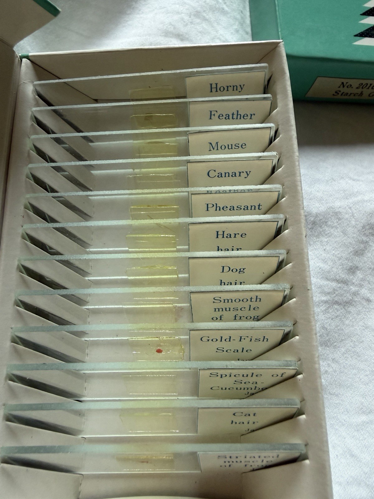 8 Vintage Microscope Slide Boxes. Prepared slides