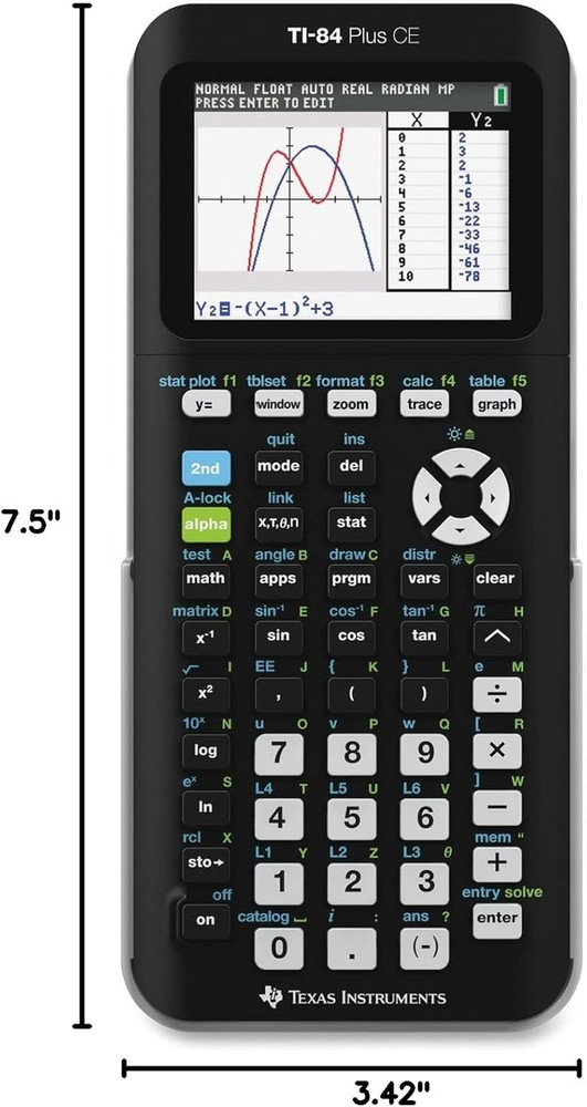 TI-84 plus CE Color Graphing Calculator, Black