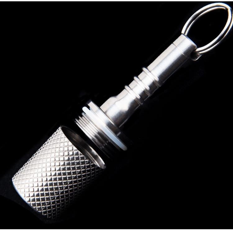 Titanium Pill Holder Case Organizer container Waterproof Portable Keychain EDC