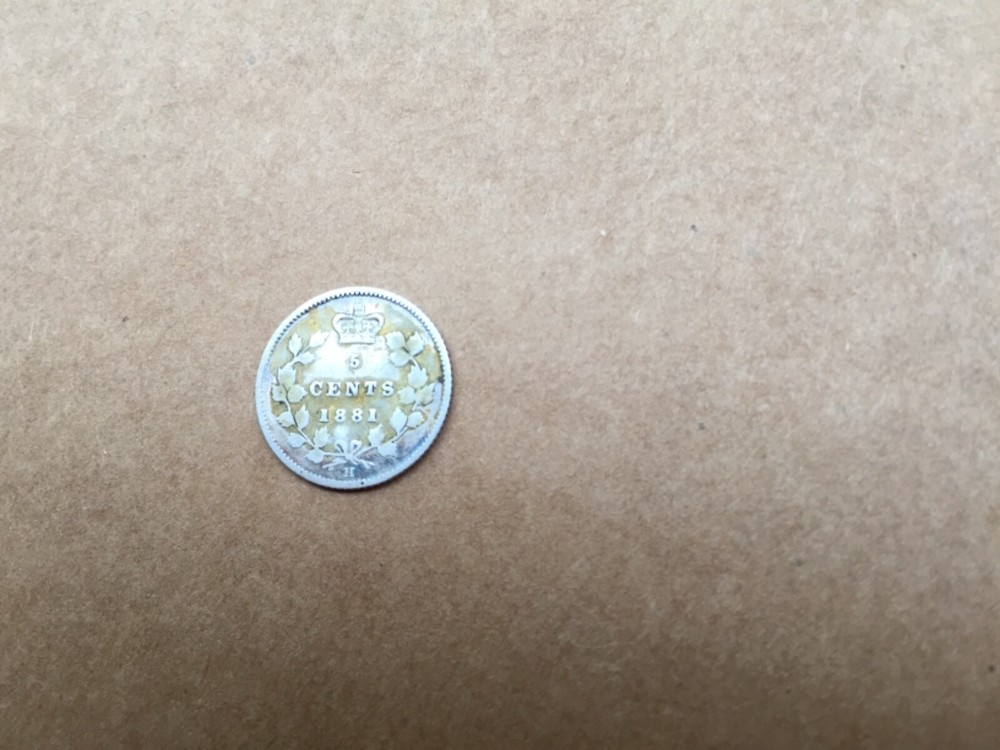 1881 canada 5 cent silver coin nickel