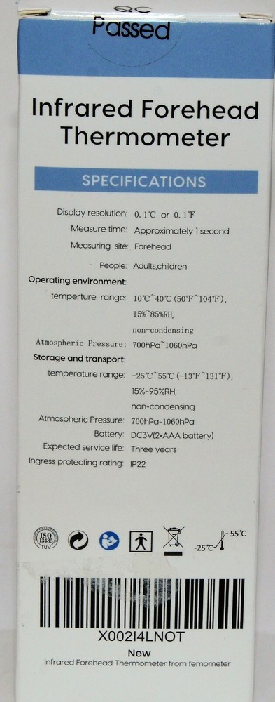 Femometer Infrared Forehead Thermometer DET-306