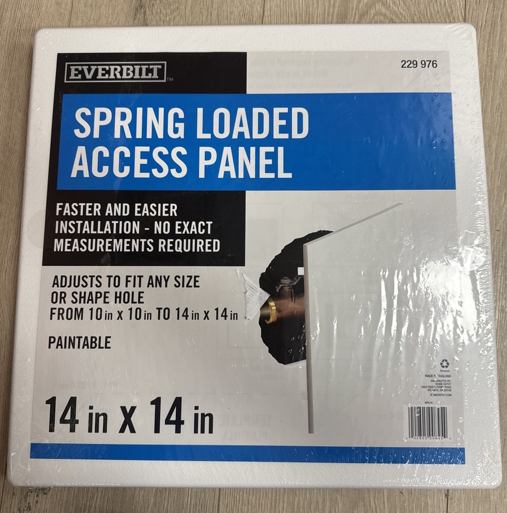 (QTY 2) Everbilt 14" x 14” Adjustable Spring-Loaded Plastic Access Panel