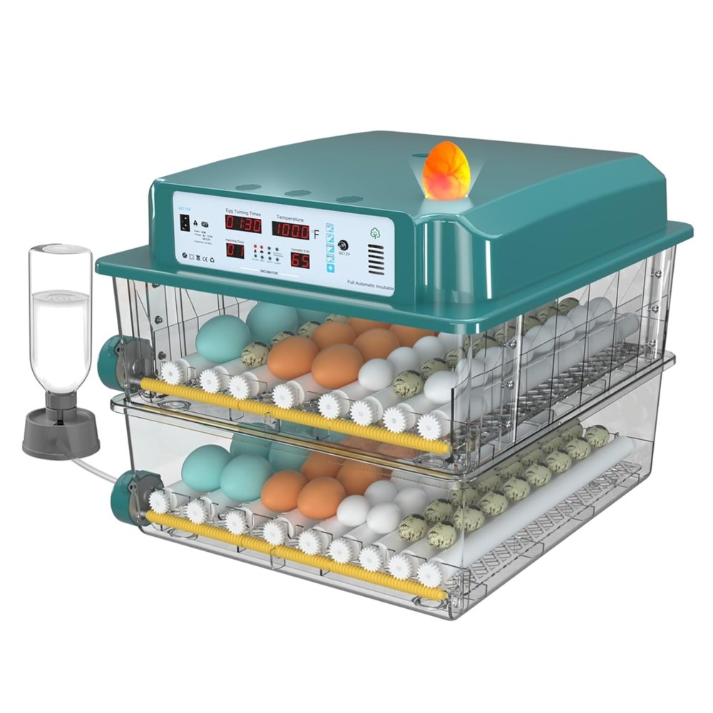 Incubators for Hatching Eggs 120, Chicken Egg Incubator with Automatic Egg Tu...