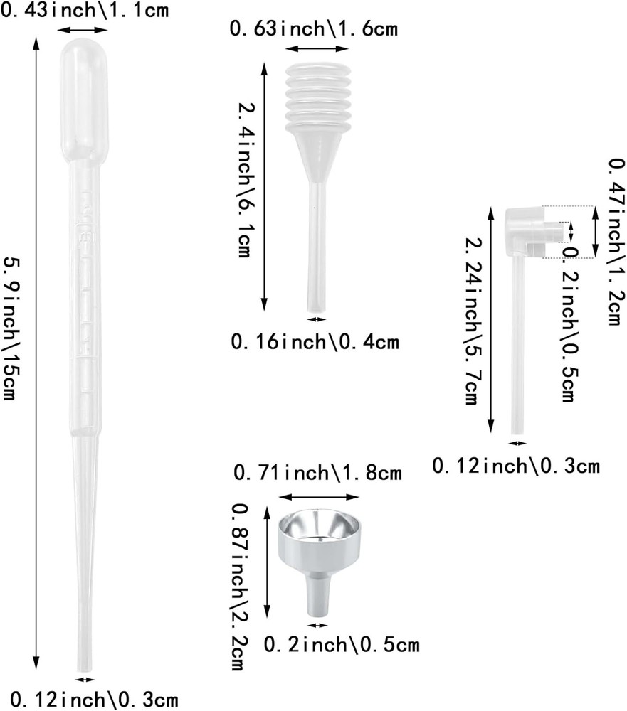 25PCS Perfume Refill Tool Kit, Dispenser Pump Transfer Silver White