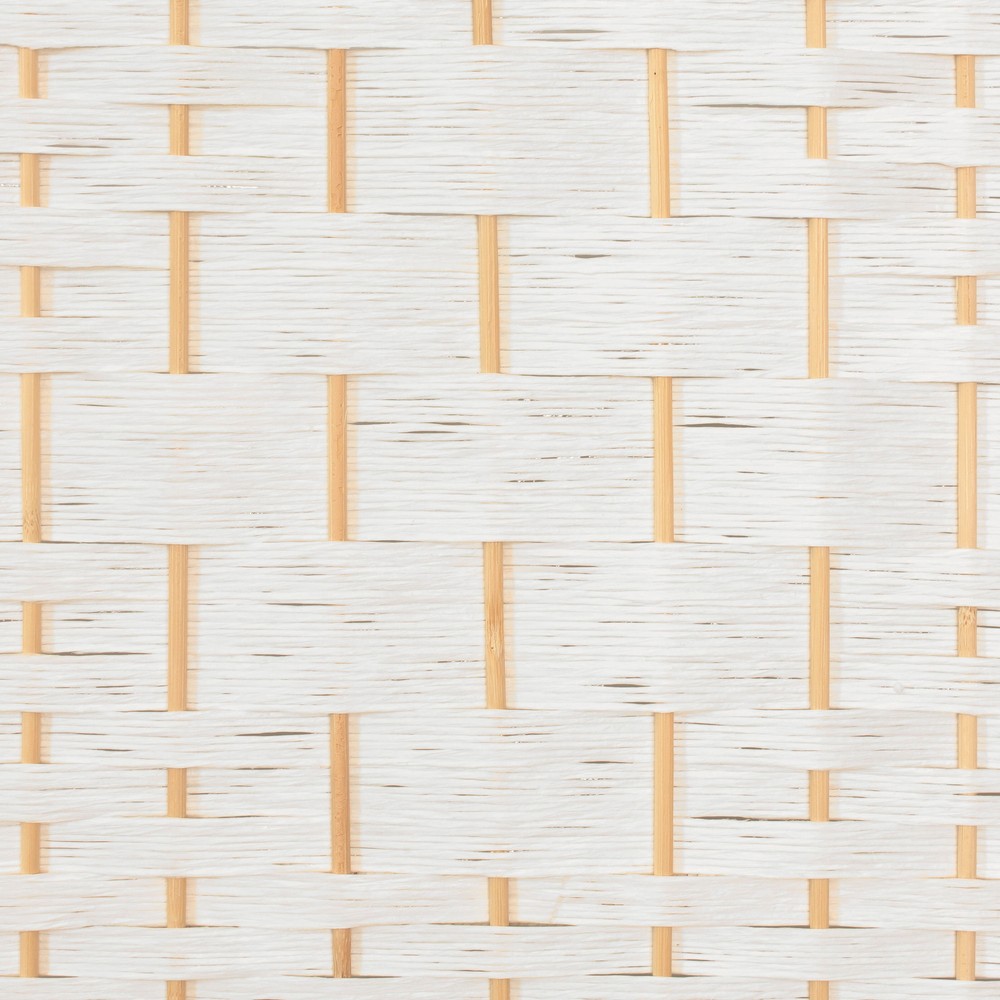 4 ft. Short Diamond Weave Fiber Folding Screen - White - 4 Panel