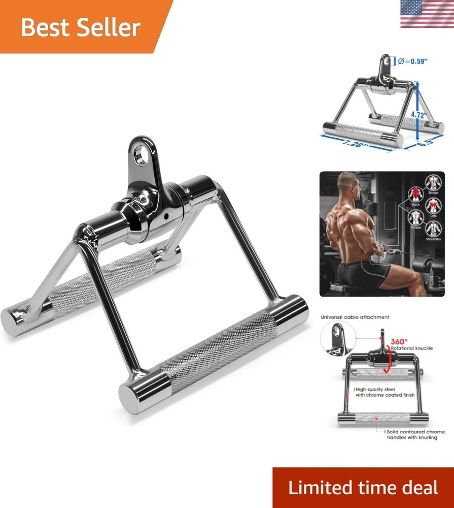 Heavy-Duty Double D Row Handle Cable Attachment for Ultimate Strength Training