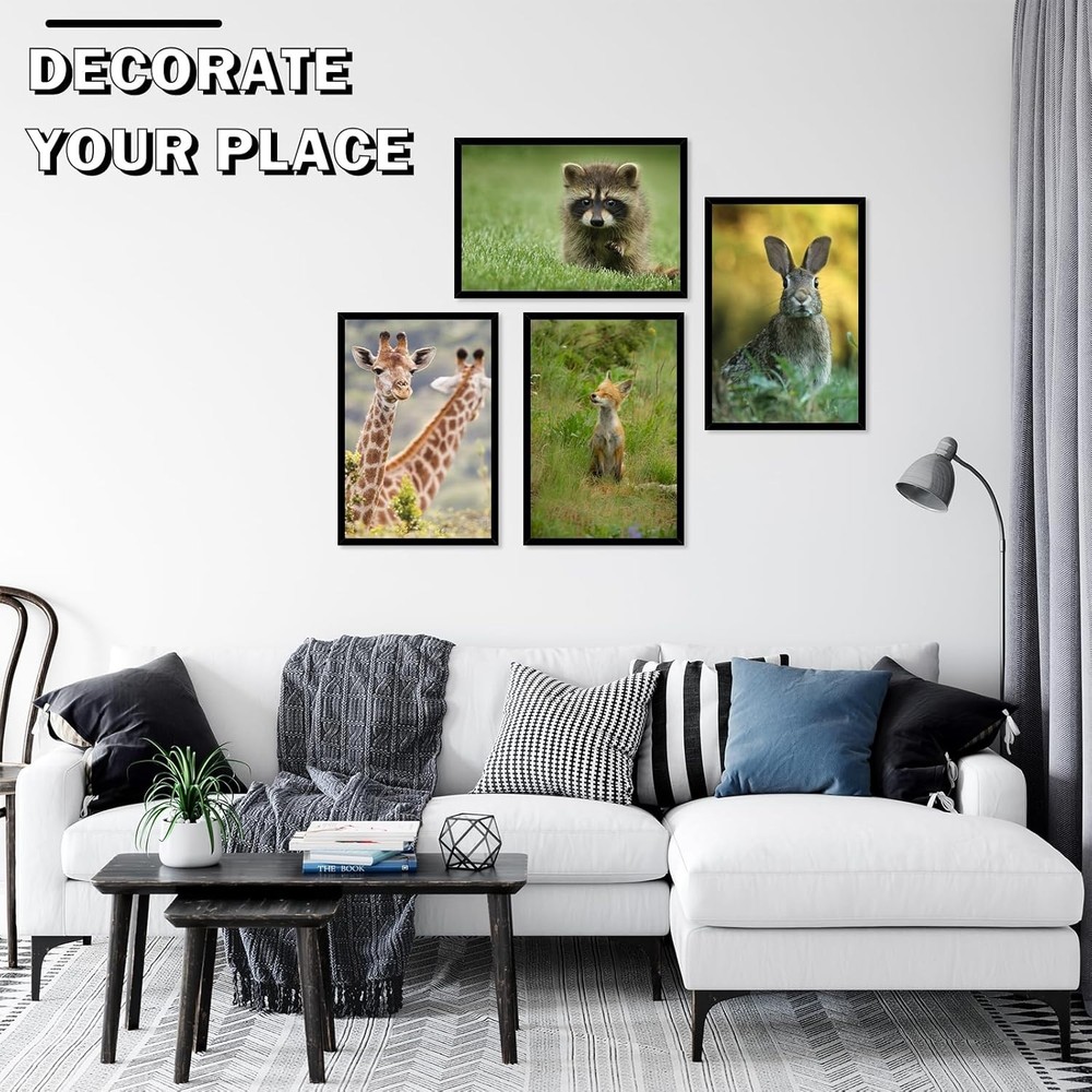 Versatile 4-Pack Black Frames for Comics and Artwork - Shatter-Resistant Design