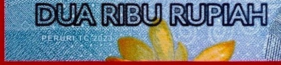 2,000 2000 RUPIAH 2023 INDONESIA UNC NOTE - Sign: Warjiyo & Indrawati - (P-163b)