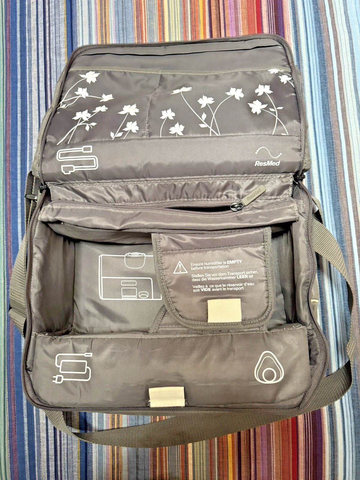 ResMed AirSense 10 CPAP Silver Travel Bag Shoulder Tote *Carry Case ONLY