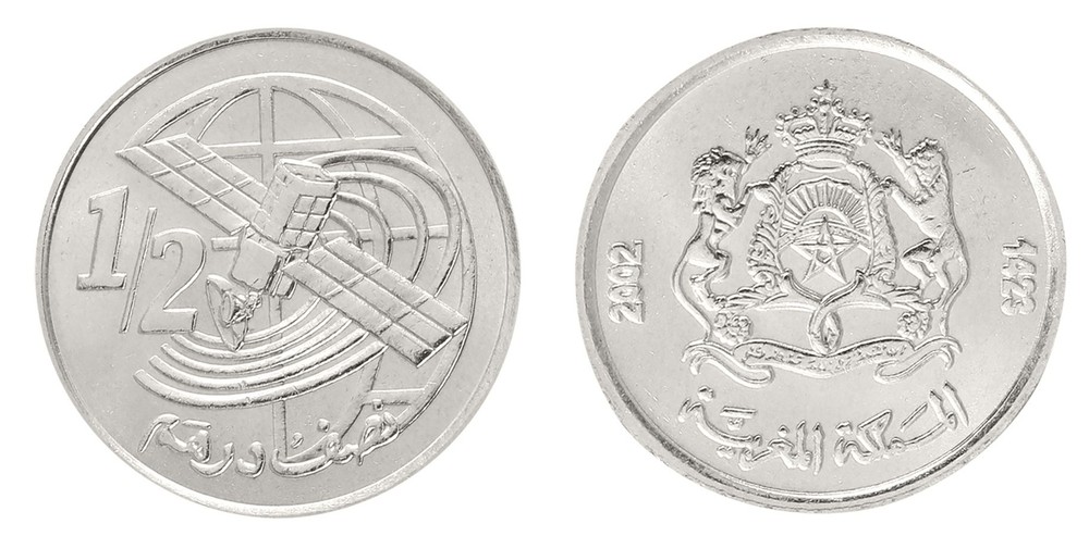Morocco 1/2 Dirham, 2002 (AH1423), Y #116, Mint
