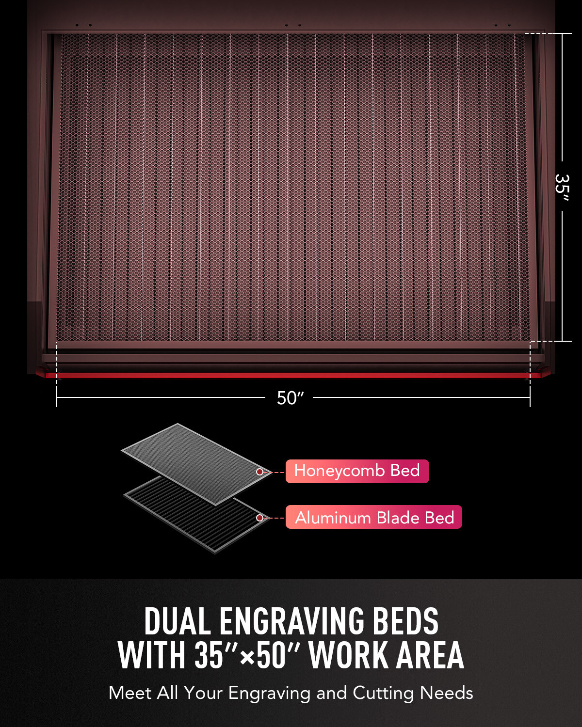 OMTech 130W 35x51in CO2 Laser Engraving Cutting Machine with 5200 Water Chiller