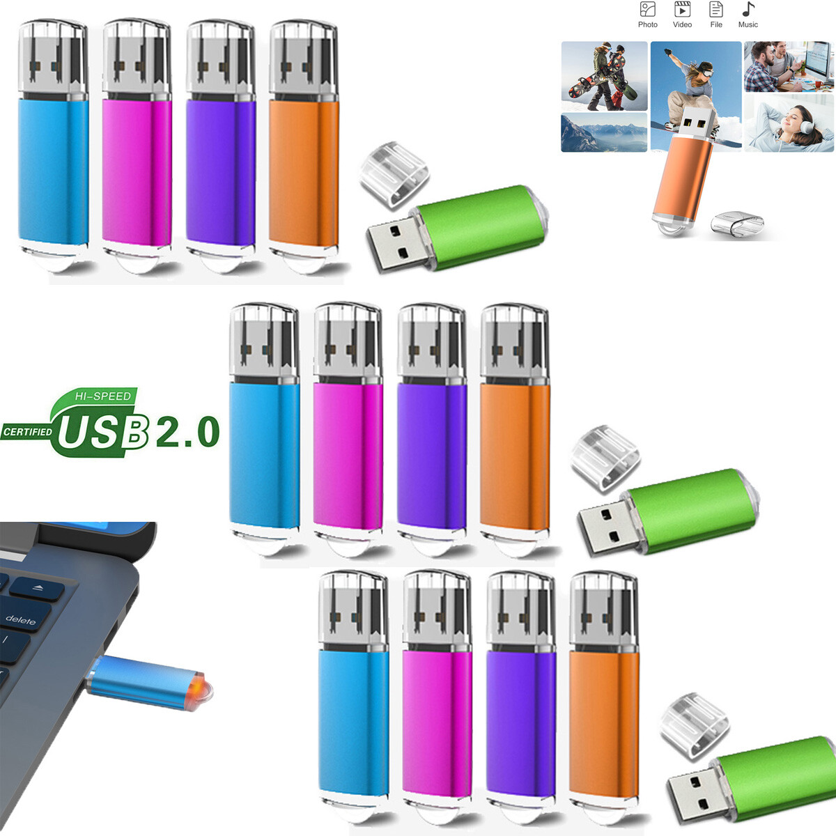 USB Flash Drive LOT 2GB 4GB 8G 16G 32G 64G USB 2.0 Pen Drive Memory Stick