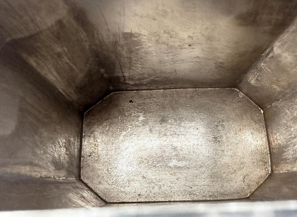 VICTORIAN CRESTED SLIDING TOP TEA CADDY SILVER PLATE 19TH CENTURY