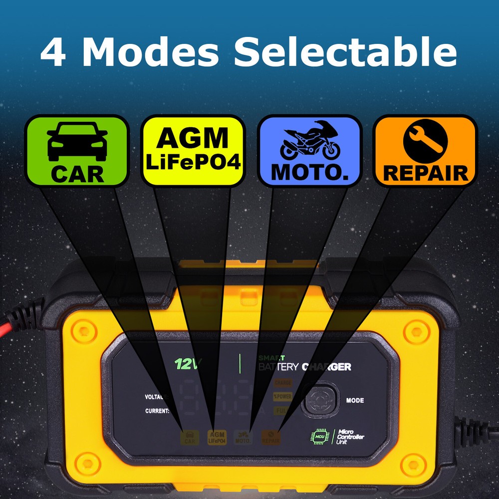 Mighty Max 12V 7Amp Battery Smart Charger Maintainer for Emergency Exit Lighting