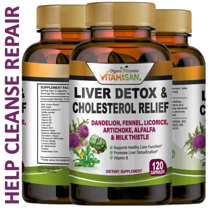 Best Liver Cleanse Repair Pills Detox Cleanser Supplements Men Women Care 120
