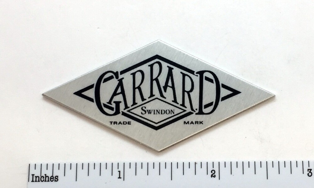 Garrard Swindon Badge Logo for Turntable Base Plinth - Custom Made Aluminum